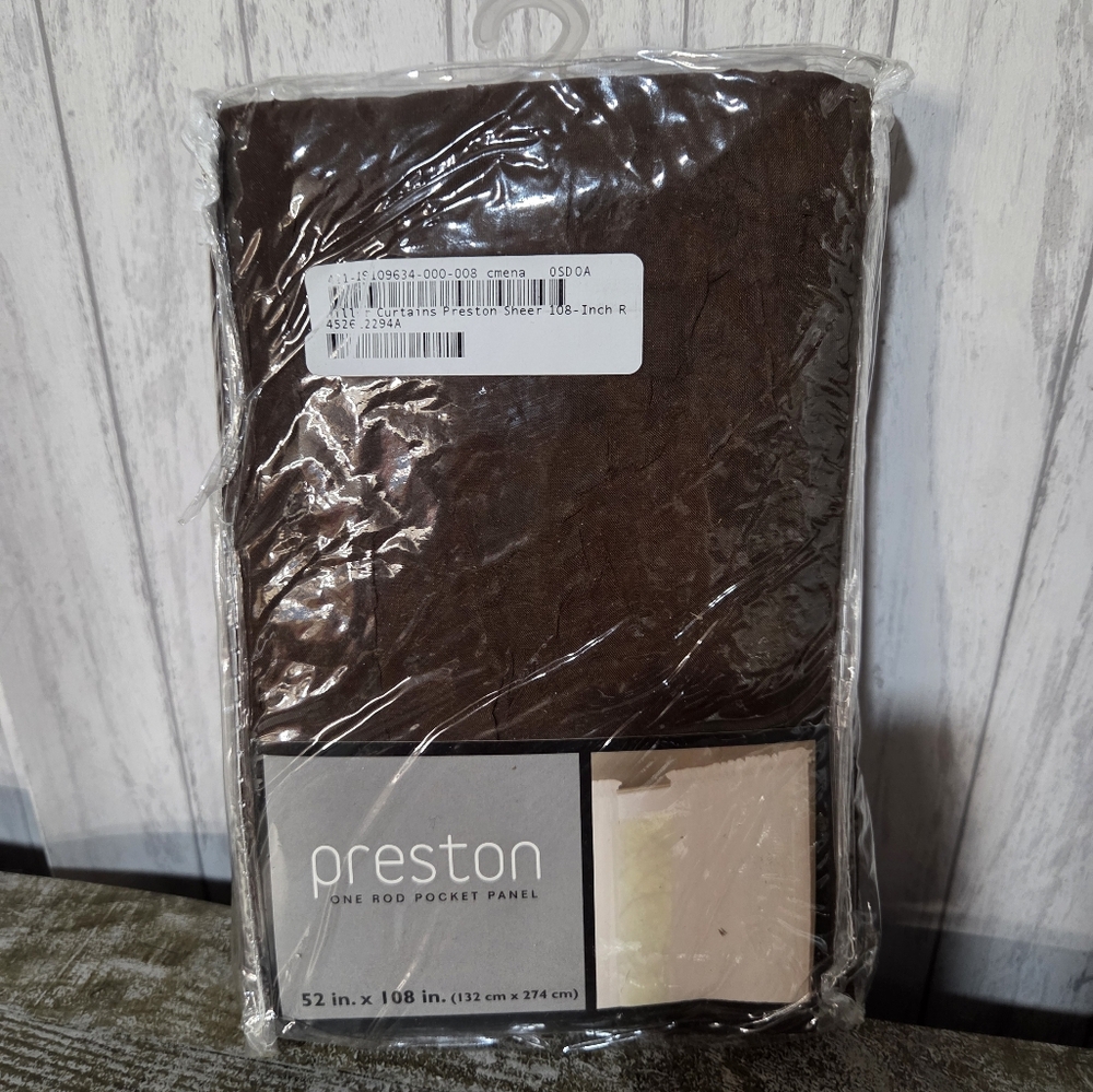 Preston One Rod Pocket Panel Linen 52in X 108in One Panel NWT